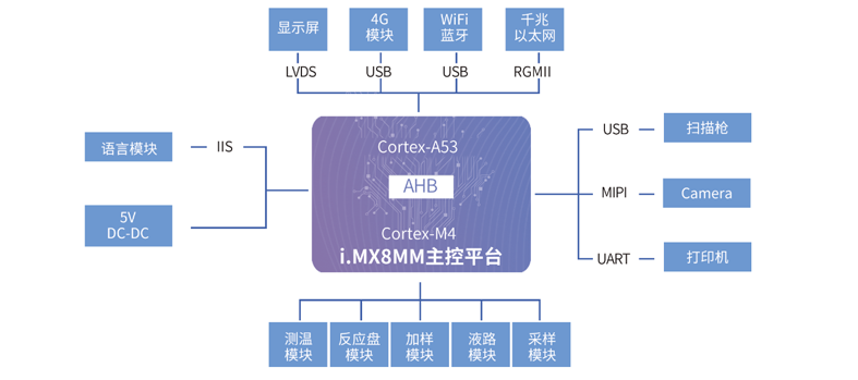 全自動化學發光免疫分析儀方案拓撲圖